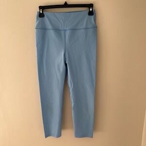 Noli Yoga Light Blue High Waisted‎ Cropped Leggings Small Made in USA